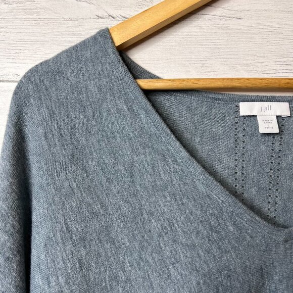 J Jill Sweater Size Large Faded Teal Long Sleeve Dolman Sleeve Knit 3/4 Sleeve - Picture 10 of 16